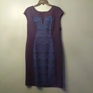 Black/blue silhouette dress